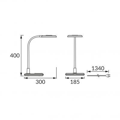 Lampka biurkowa SMD LED PLATON LED BLACK IDEUS (04229)