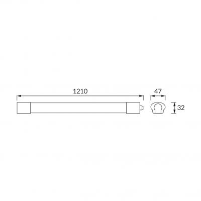 Ideus oprawa liniowa LED Frodo 18W 3810lm 6500K IP65 121cm 03917 IDEUS (03917)