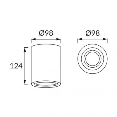 Oprawa natynkowa downlight złota HARY C GU10 GOLDEN 04238 STRUHM (04238)