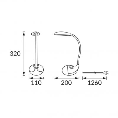 Lampka biurkowa SMD LED BOA LED WHITE RGB IDEUS (04000)