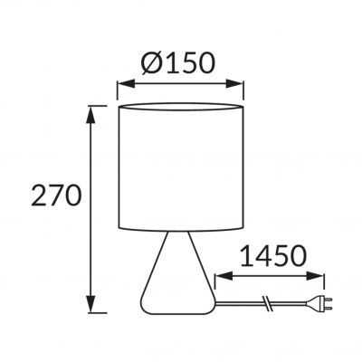 Lampka nocna stołowa abażur ATENA E14 czarna ceramiczna IDEUS 04058 (04058)