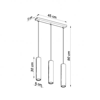 Sollux Lampa wisząca Lagos 3L czarny SL.0329 (SL.0329)