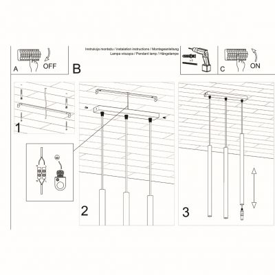 Sollux Lampa wisząca Pastelo 3 biała SL.0466 (SL.0466)