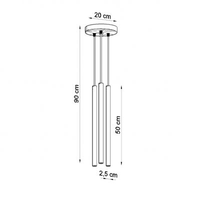 Sollux Lampa wisząca Pastelo 3P biała SL.0467 (SL.0467)