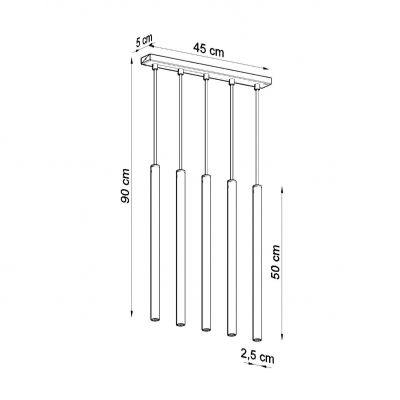 Sollux lampa wisząca Pastelo 5 czarna SL.0472 (SL.0472)