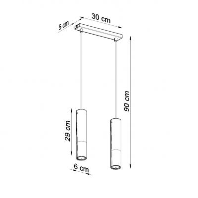 Sollux lampa wisząca Loopez 2 2xGU10 czarno/złota SL.0953 (SL.0953)