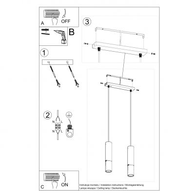 Sollux lampa wisząca Loopez 2 2xGU10 czarno/złota SL.0953 (SL.0953)