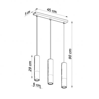 Sollux Lampa wisząca Loopez 3L czarny/złoty SL.0954 (SL.0954)