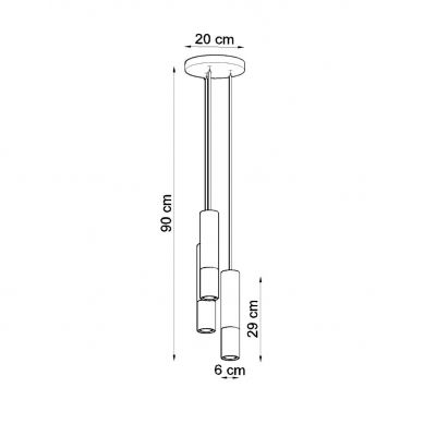 Sollux Lampa wisząca Loopez 3P czarny/złoty SL.0955 (SL.0955)