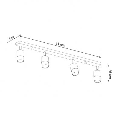 Lampa Plafon NERO 4 czarny/chrom SUFITOWA (SL.1067)