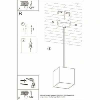 Sollux Lampa wisząca QUAD 1 szary SL.0061 (SL.0061)