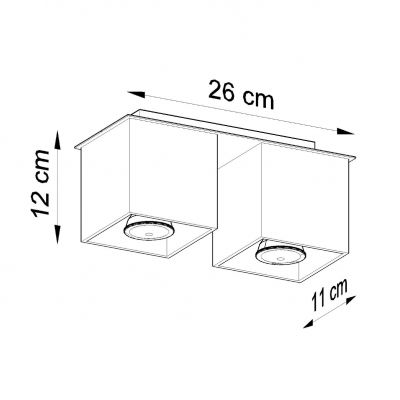 Sollux Plafon QUAD 2 czarny SL.0063 (SL.0063)