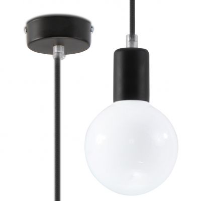 Sollux Lampa wisząca EDISON czarna SL.0152 (SL.0152)
