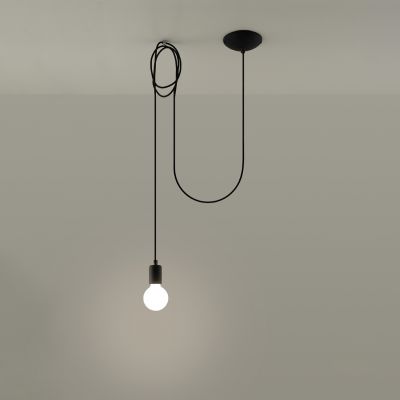 Sollux Lampa wisząca EDISON 1 LONG czarny SL.0369 (SL.0369)