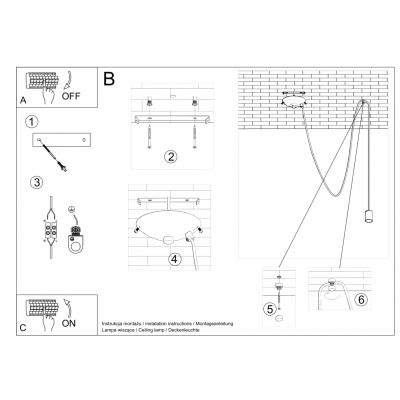 Sollux Lampa wisząca EDISON 1 LONG czarny SL.0369 (SL.0369)