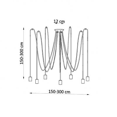 Sollux Żyrandol EDISON 7 czarny SL.0372 (SL.0372)