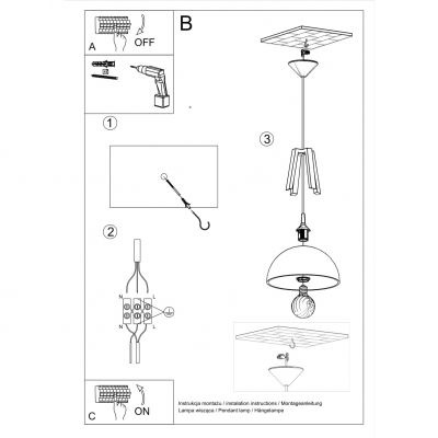 Sollux Lampa wisząca CASCO czarna/biała SL.0389 (SL.0389)