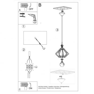 Sollux Lampa wisząca POMPELMO naturalne drewno SL.0393 (SL.0393)