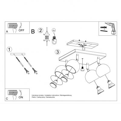 Sollux Plafon OCULARE 4 czarny SL.0446 (SL.0446)