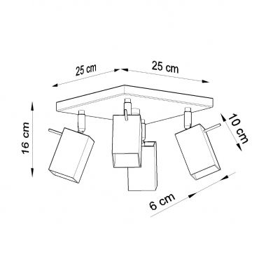 Sollux Plafon MERIDA 4 szary SL.0458 (SL.0458)