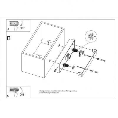 Sollux Kinkiet QUAD MAXI szary SL.0526 (SL.0526)