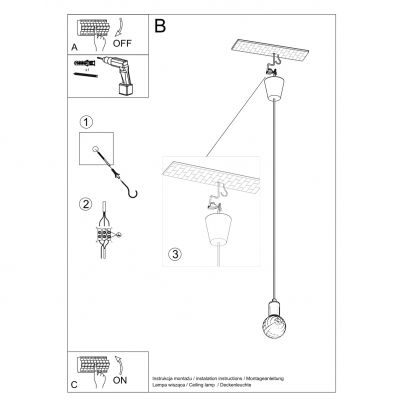 Sollux Lampa wisząca DIEGO 1 biała SL.0569 (SL.0569)