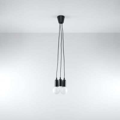 Sollux Lampa wisząca DIEGO 3 czarna SL.0573 (SL.0573)