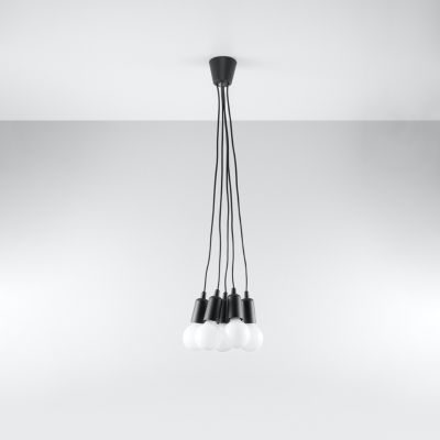 Sollux Lampa wisząca DIEGO 5 czarna SL.0574 (SL.0574)