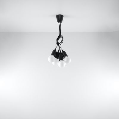 Sollux Lampa wisząca DIEGO 5 czarna SL.0574 (SL.0574)