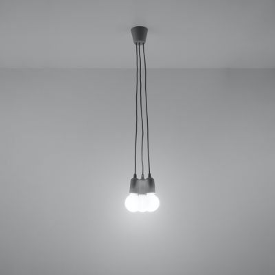 Sollux Lampa wisząca DIEGO 3 szara SL.0576 (SL.0576)