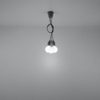 Sollux Lampa wisząca DIEGO 3 szara SL.0576 (SL.0576)