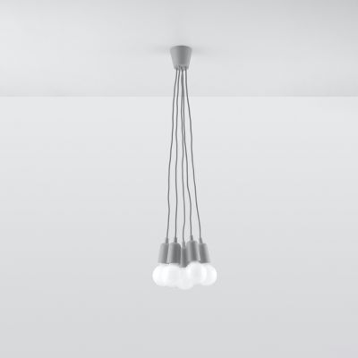 Sollux Lampa wisząca DIEGO 5 szara SL.0577 (SL.0577)