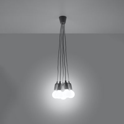 Sollux Lampa wisząca DIEGO 5 szara SL.0577 (SL.0577)