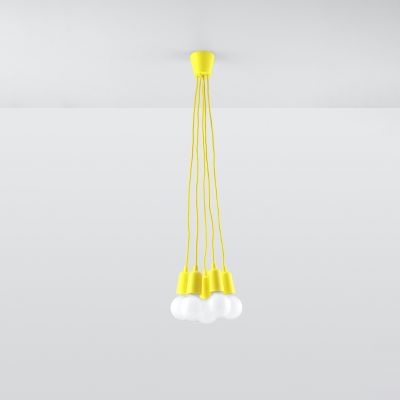 Sollux Lampa wisząca DIEGO 5 żółta SL.0580 (SL.0580)