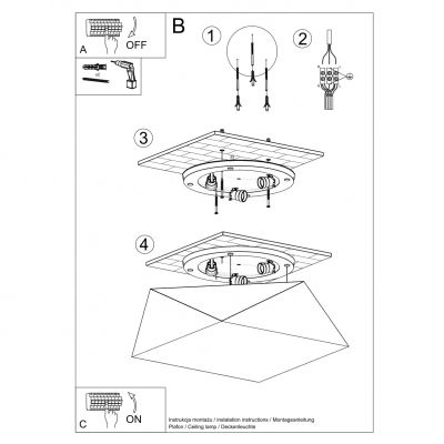 Sollux Plafon HEXA 45 czarny SL.0693 (SL.0693)