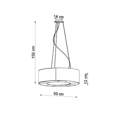 Sollux Żyrandol SATURNO SLIM 50 czarny SL.0750 (SL.0750)