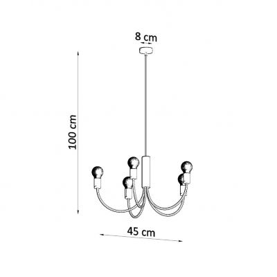 Sollux Żyrandol PICCOLO 5 czarny SL.0855 (SL.0855)