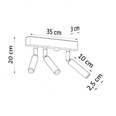 Sollux Plafon EYETECH 3 czarny SL.0899 (SL.0899)