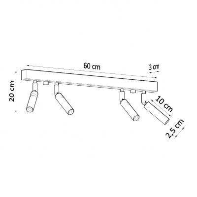 Sollux Plafon EYETECH 4 czarny SL.0900 (SL.0900)