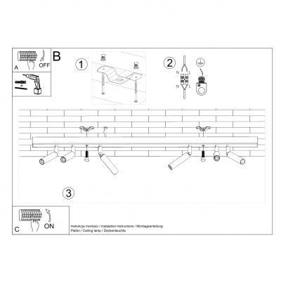 Sollux Plafon EYETECH 6 czarny SL.0901 (SL.0901)