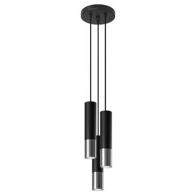 Sollux Lampa wisząca LOOPEZ 3P czarny/chrom SL.0943 (SL.0943)