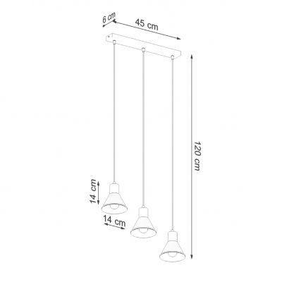 Sollux Lampa wisząca TALEJA 3 czarna [E27] SL.0986 (SL.0986)