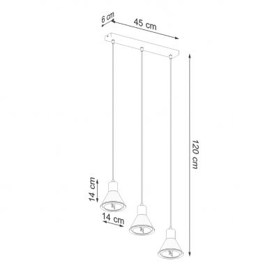 Sollux Lampa wisząca TAZILA 3 biała [ES111] SL.0988 (SL.0988)