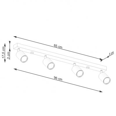 Plafon lampa sufitowa ze spotami VERDO 4 biały SL.1289 SOLLUX  (SL.1289)