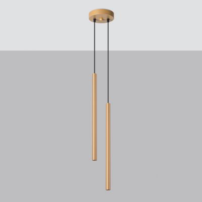 Nowoczesna lampa wisząca złota podwójna tuby regulowana G9 PASTELO 2 Sollux (SL.1305)