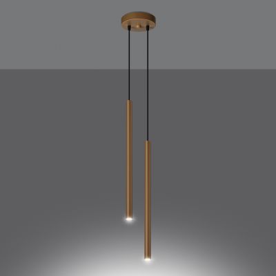 Nowoczesna lampa wisząca złota podwójna tuby regulowana G9 PASTELO 2 Sollux (SL.1305)