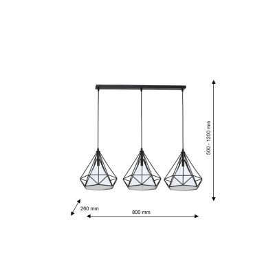 Milagro lampa wisząca Triangolo 3xE27 ML162 (ML162)