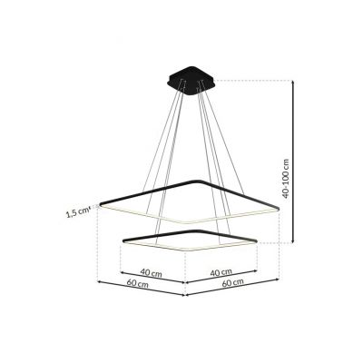 Milagro lampa wisząca LED Nix Black 50W 3500lm 3000K ML518 (ML518)