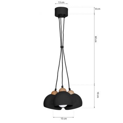 Milagro lampa wisząca Dama Black 3xE27 MLP6580 (MLP6580)