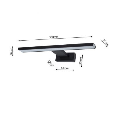 Milagro kinkiet łazienkowy nad lustro LED Shine Black 7W 490lm 4000K IP44 ML4377 (ML4377)